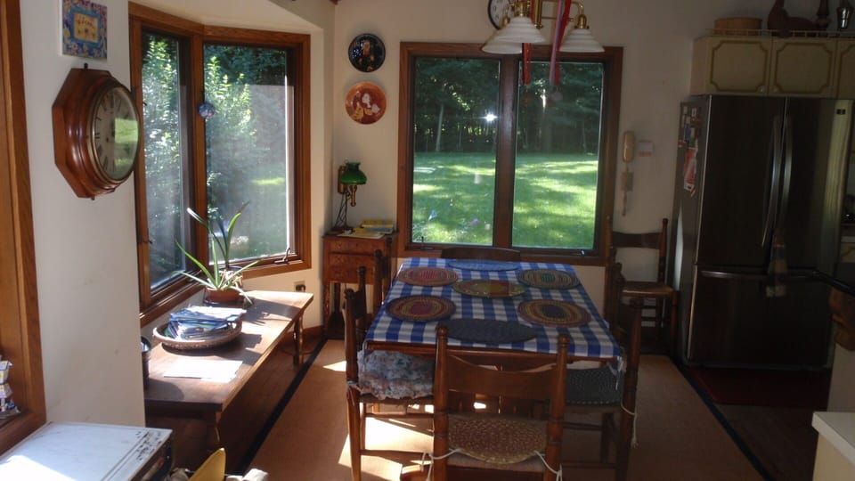 Spacious eat-in kitchen.