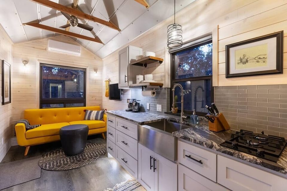 Interior: kitchen & living area