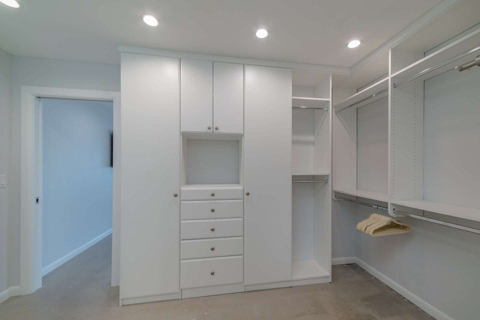 The master closet has all the space you need - whether you're staying or a week or a month.