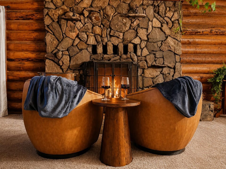 Sit by the fire in comfort with these cozy swivel chairs.