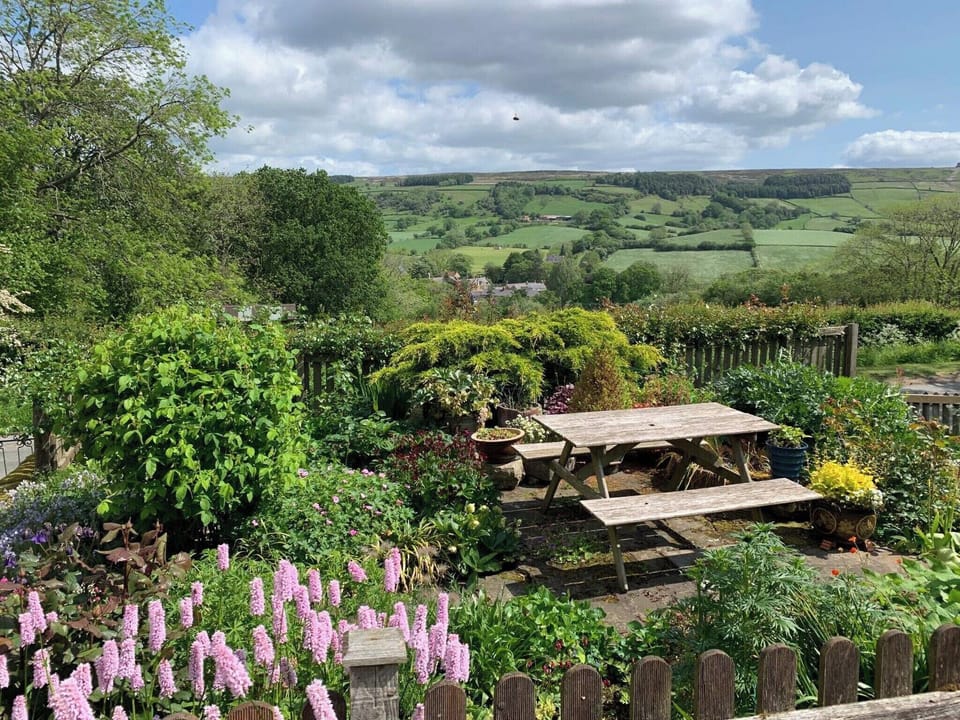 Well-maintained mature front garden | Primrose Villa, Rosedale Abbey, near Pickering