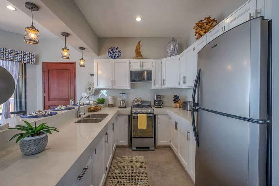 Updated, fully equipped kitchen.