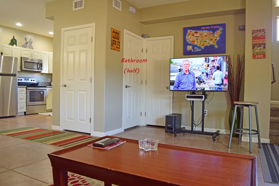 Samsung TV and BOSE entertainment system.