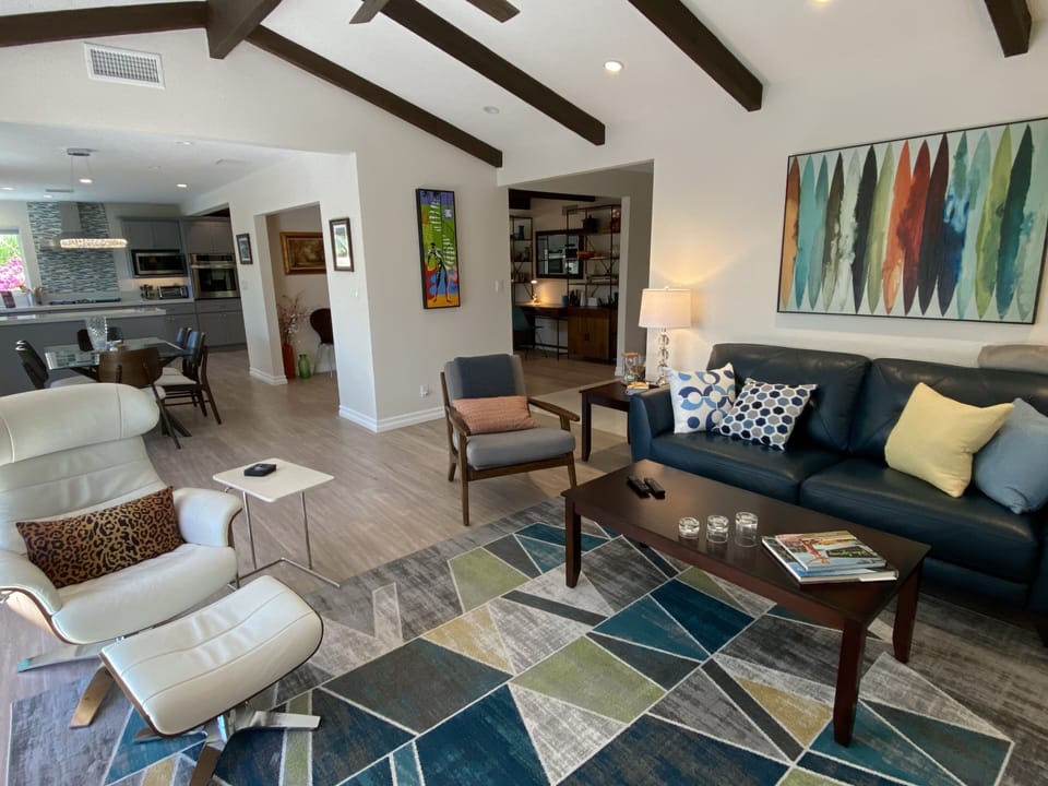 Open concept floorplan; comfortable, quality furniture throughout the home.