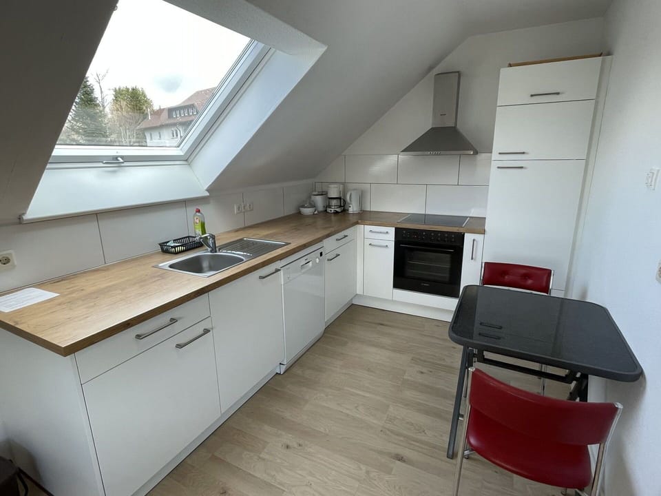 Cabinetry, Countertop, Furniture, Kitchen Sink, Kitchen Stove, Kitchen, Wood, Sink, Interior Design, Chair