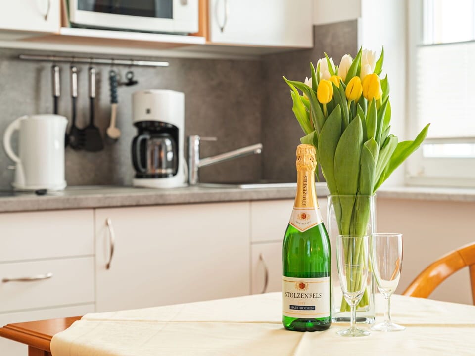 Flower, Property, Tableware, Bottle, Drinkware, Plant, Table, Countertop, Kitchen Appliance