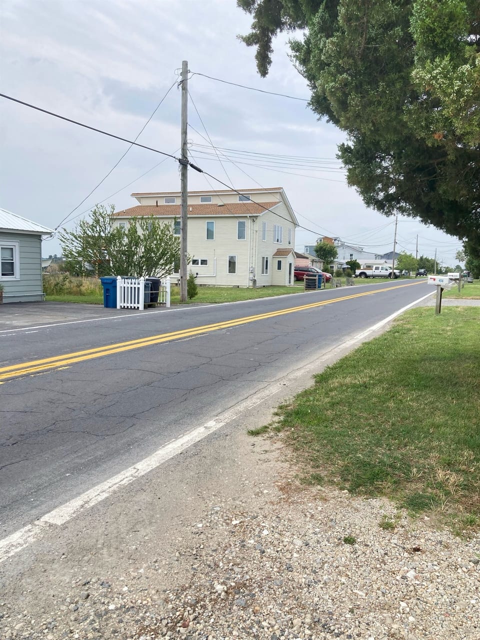 This photo is taken from the street entrance to the beach.  You can see the very short walk to the beach access from the lodge.