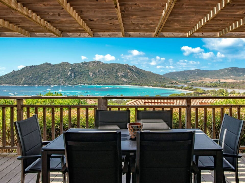 Sky, Furniture, Property, Cloud, Mountain, Water, Plant, Table, Nature, Chair