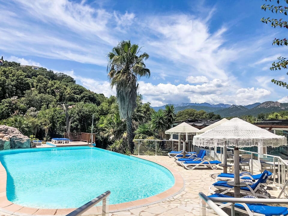 Blue, Swimming Pool, Resort, Outdoor Furniture, Eco Hotel, Hotel, Sunlounger, Umbrella, Resort Town