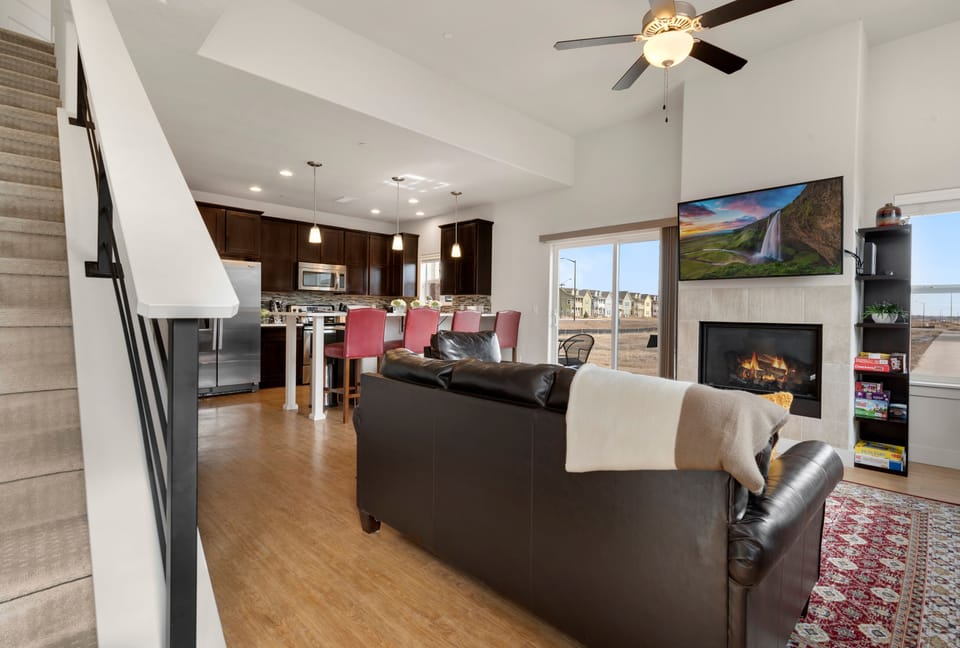 Open Concept | Living Area and Kitchen