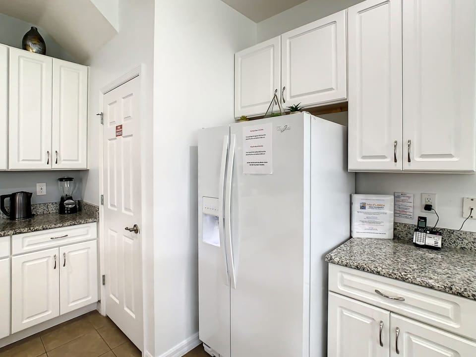 Refrigerator and pantry provide plenty of room for all your culinary needs.