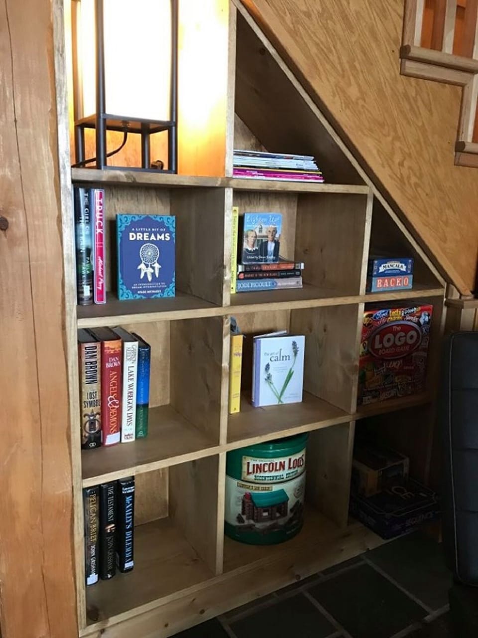 Books!  Games!  Lincoln Logs!  in lower level
