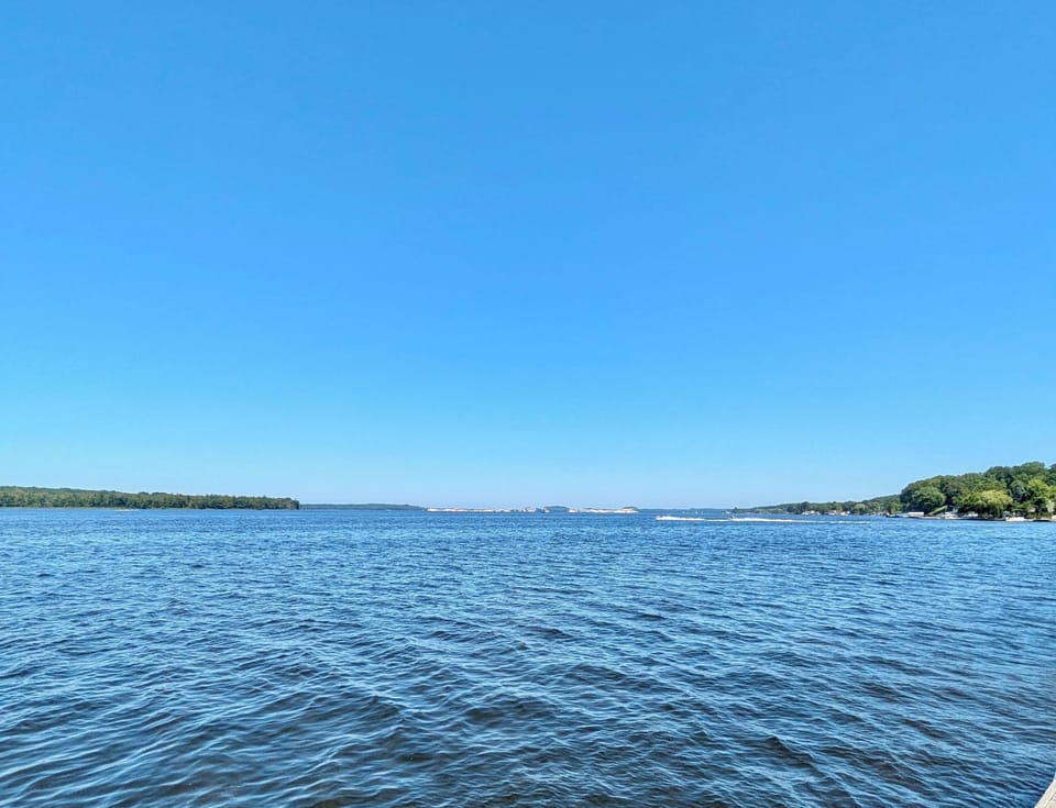Hamlin Lake looking north from the west dock is a spectacular view!