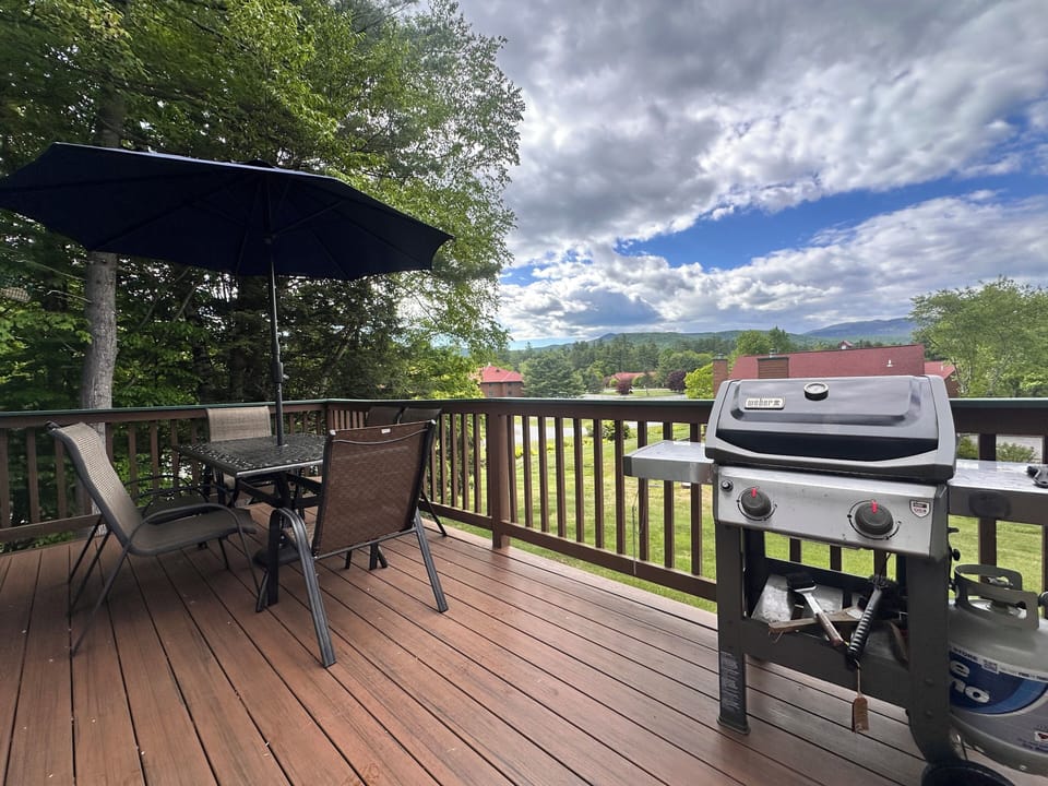 Our deck is our favorite part of our unit. Evening shade and views. Weber grill.
