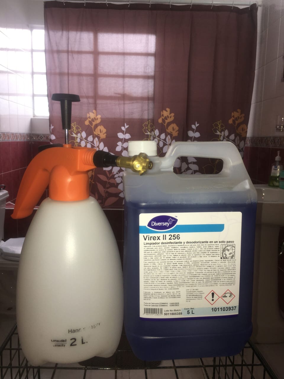 Sanitized with nebulized bottle (VIREX II 256) hospital grade product