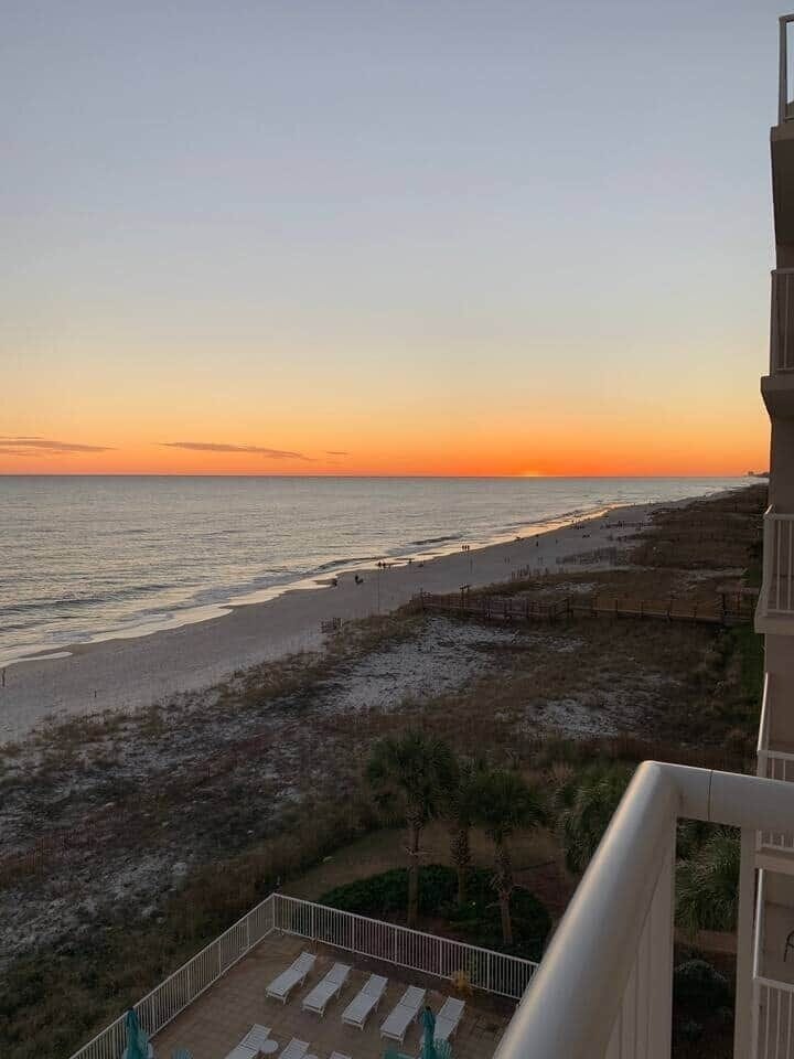 From the balcony at sunset.