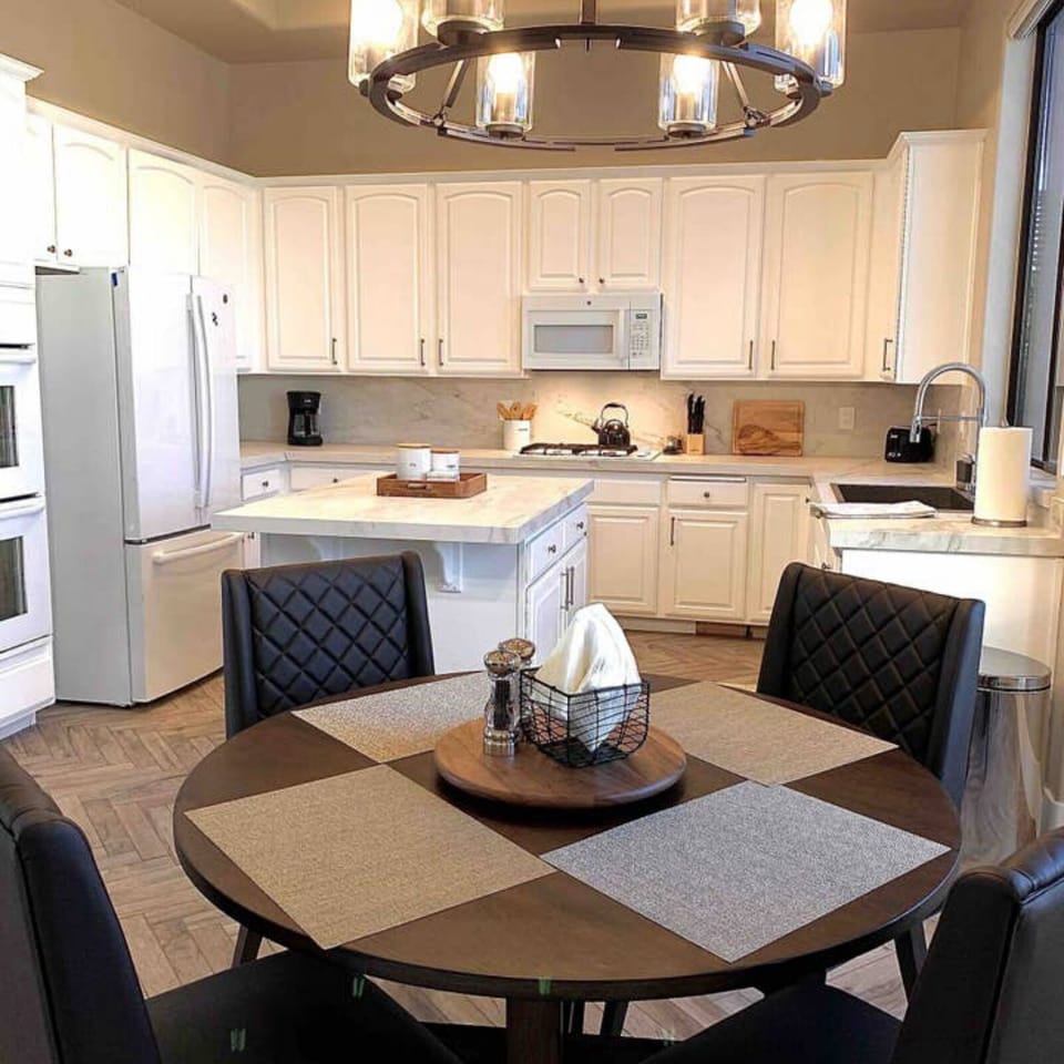 Spacious, clean, pristine, and elegant.