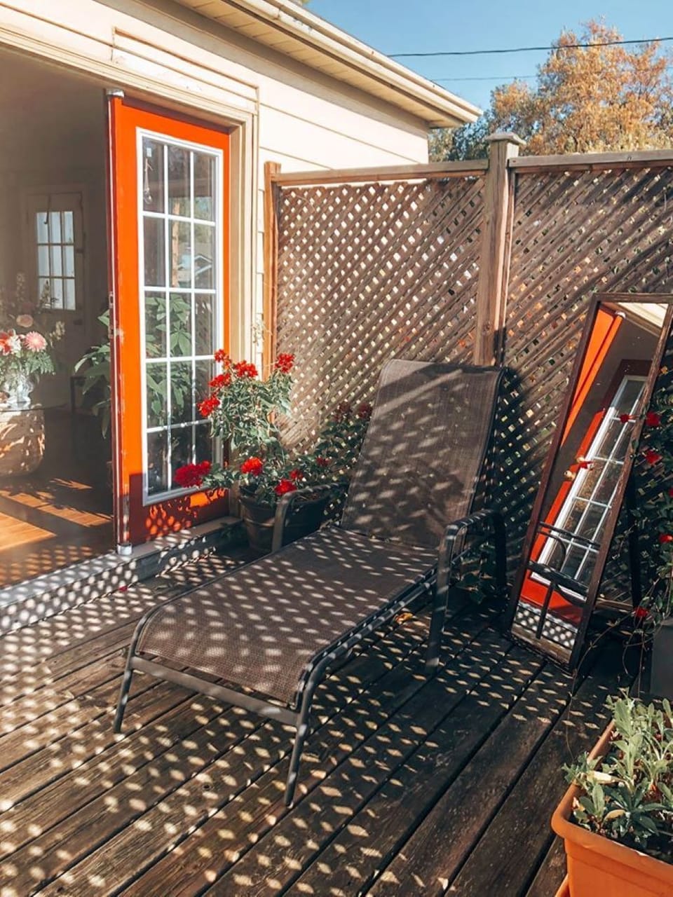 Part of our spacious, private deck - perfect for relaxing in the sunshine. 