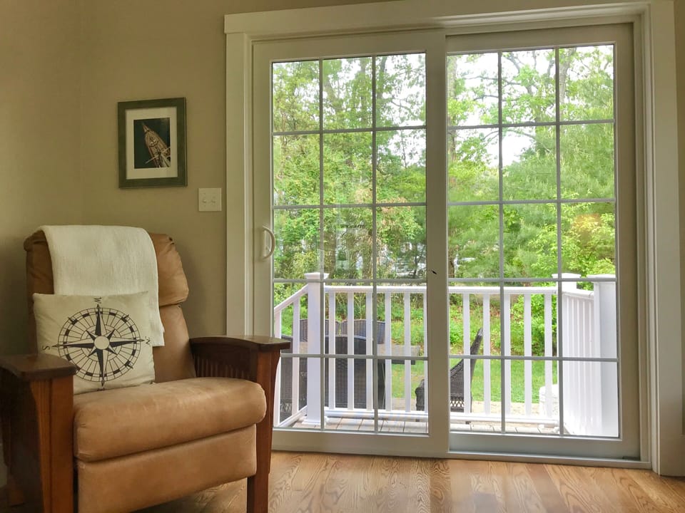 Sun room to deck area and back yard 