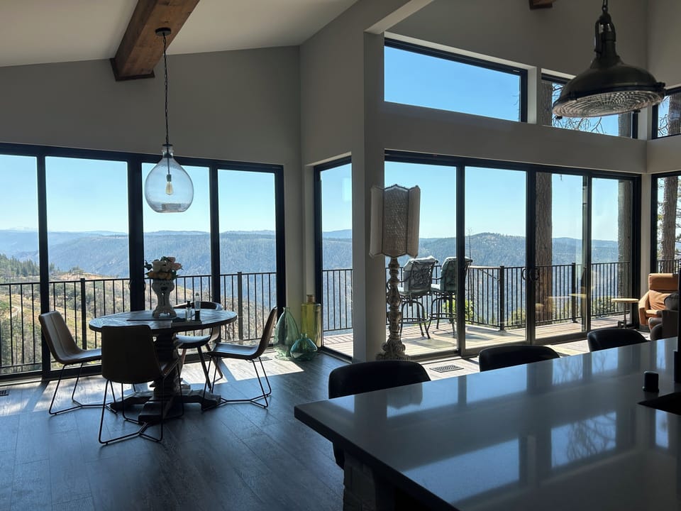 Expansive canyon views from the lower level great room.