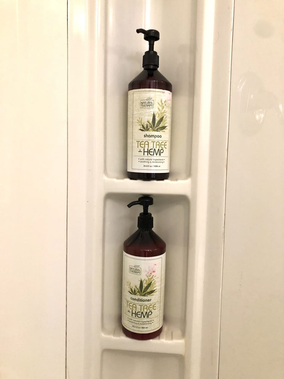 Shampoo, conditioner and soap provided
