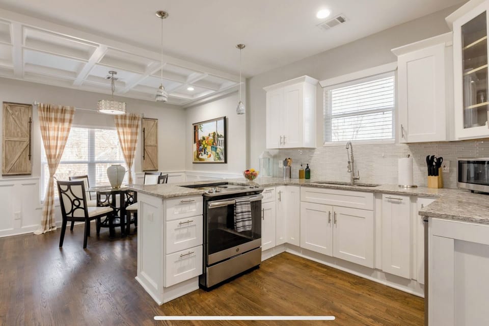 Fully equipped kitchen with modern appliances