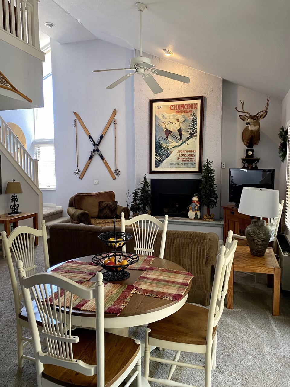 Dining area and living room