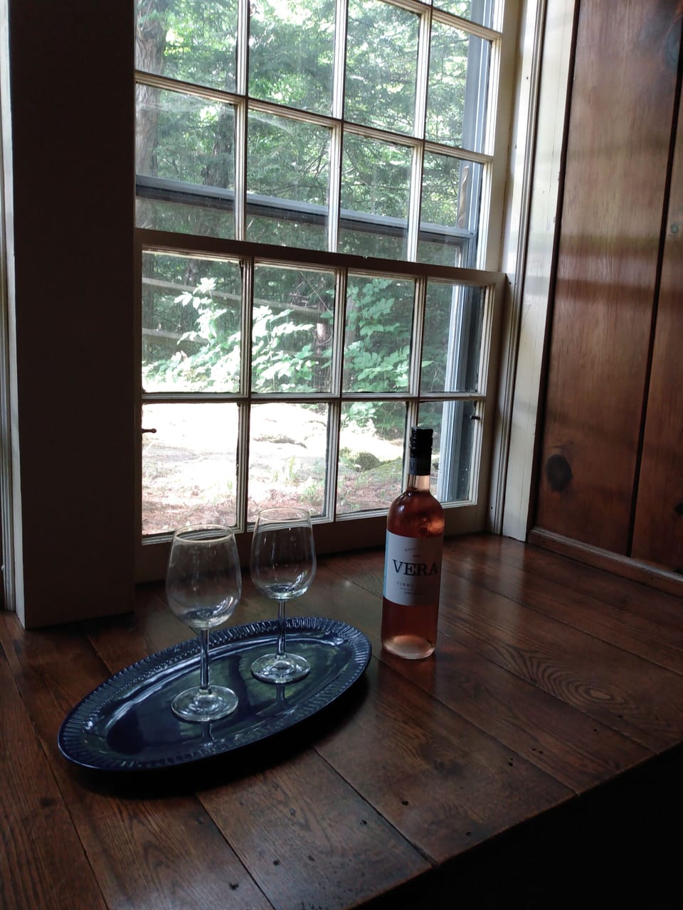 Wine time, looking out toward the Gorge.