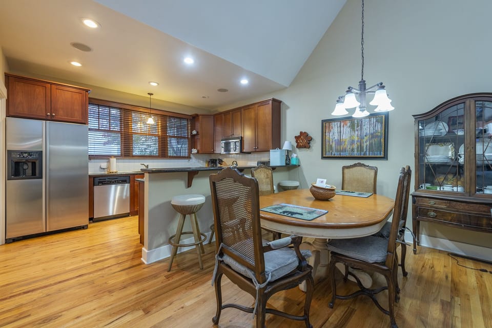 Dining area and kitchen.