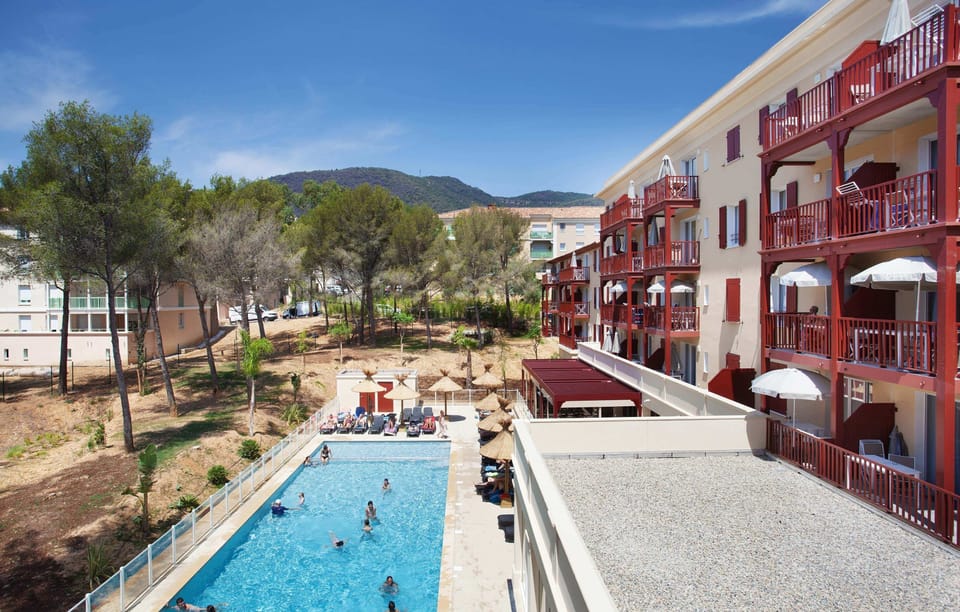 Get some sun in the outdoor pool.