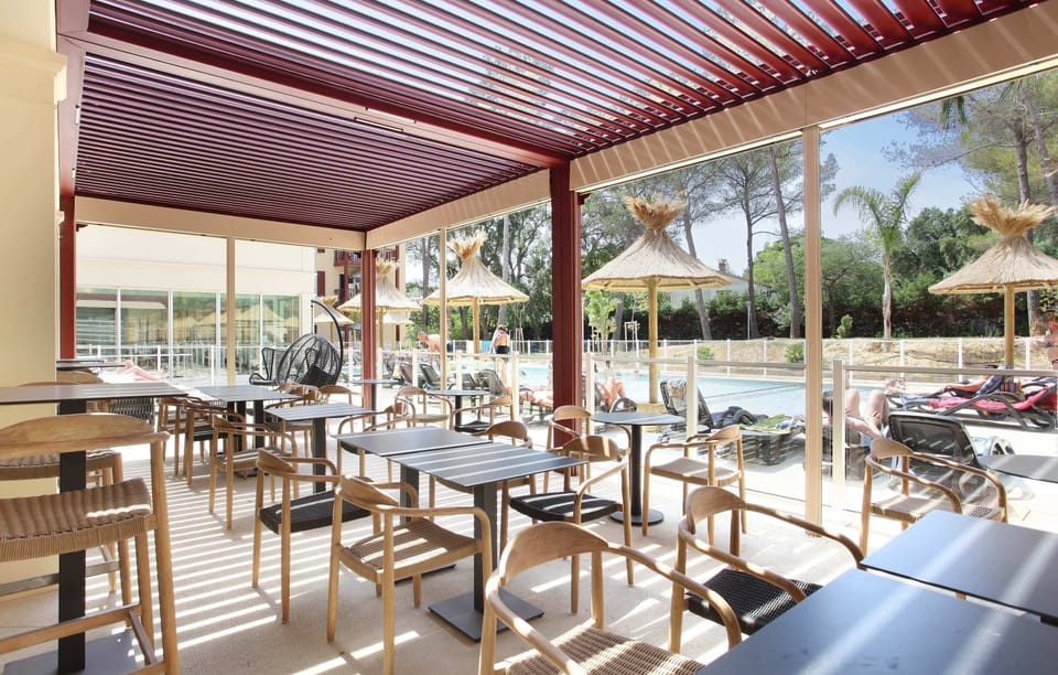 Take in gorgeous views while lounging around the on-site outdoor pool.