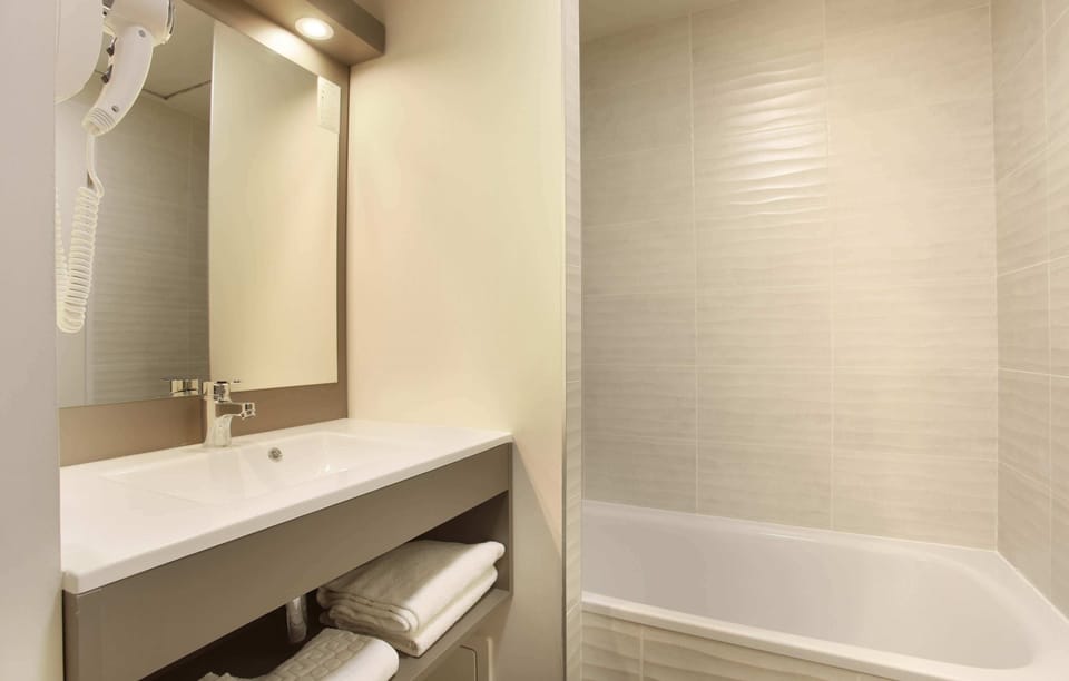 Bright bathrooms are refreshing after a day of adventure.