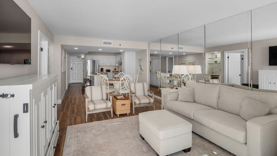 Beachcrest 402 Living Area and Kitchen