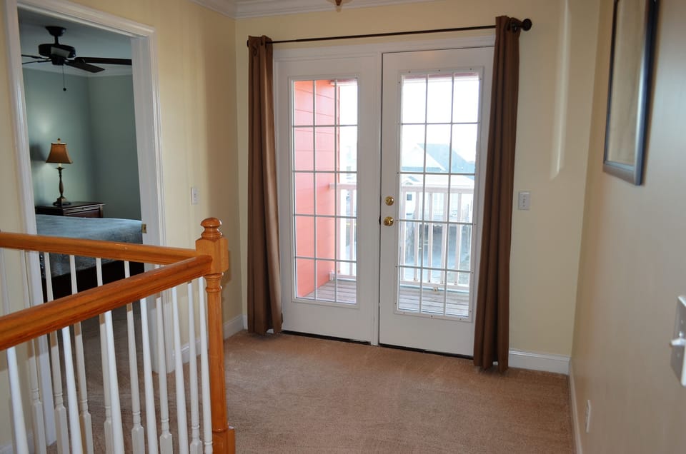Step out onto the street side balcony.