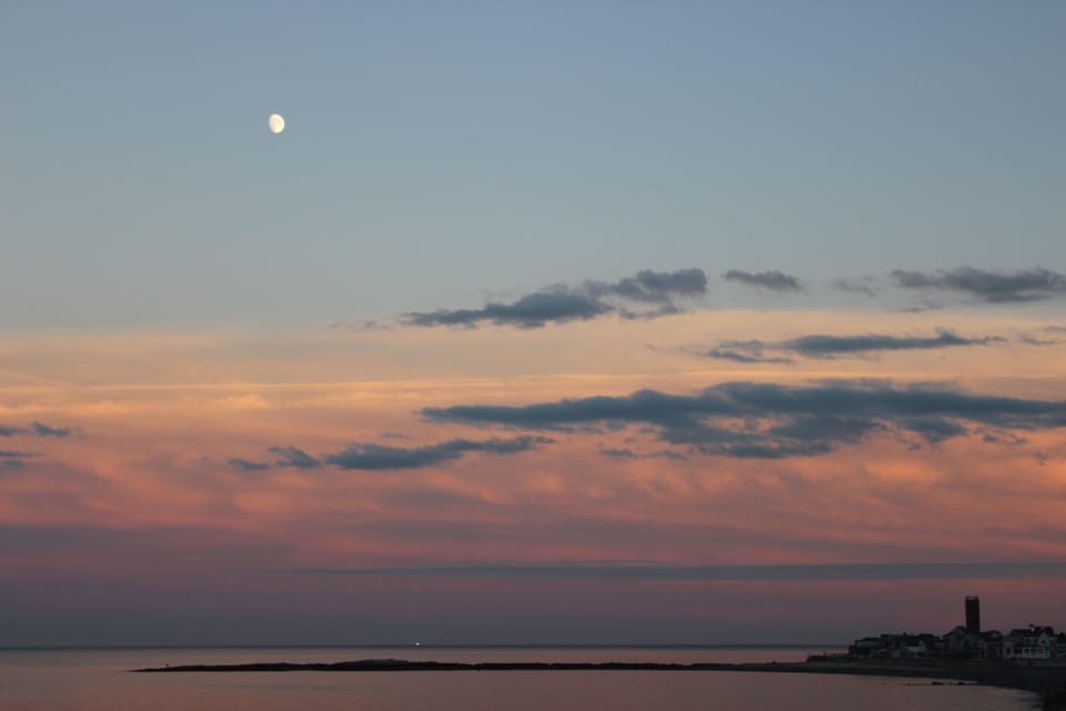 moonrise at sunset