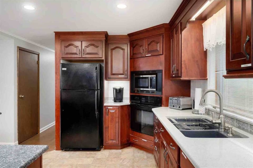 The kitchen is well equipped for meals at home