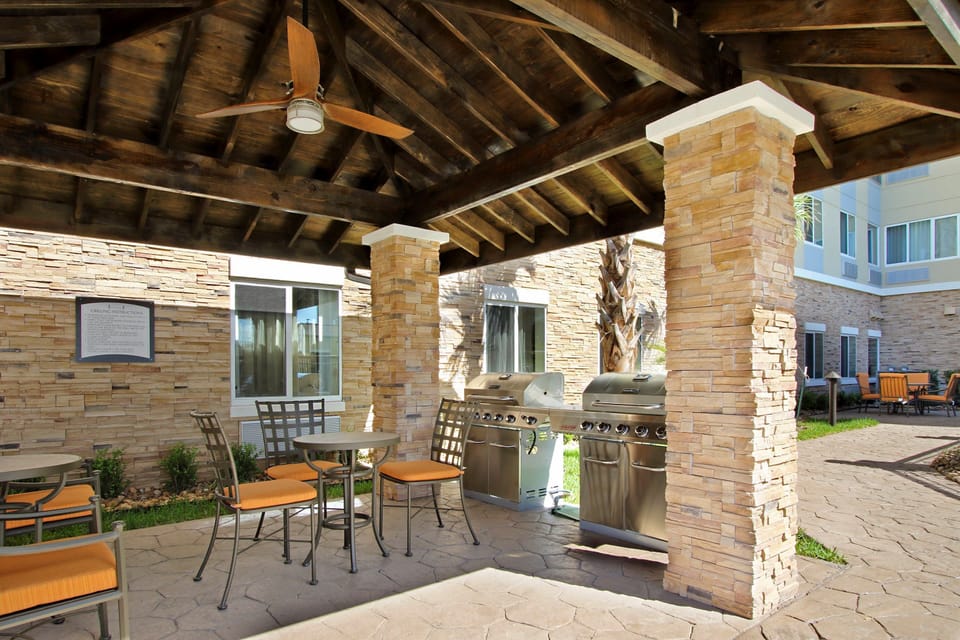 Grill up dinner in the shared BBQ area.