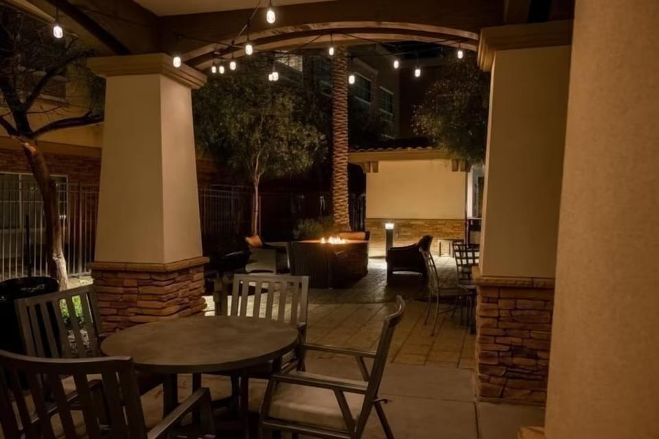 Relax in the outdoor fire pit and seating area.