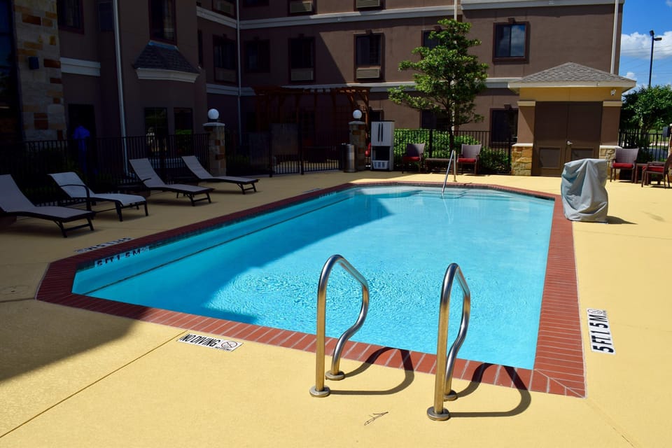Take in gorgeous views while lounging around the on-site outdoor pool.