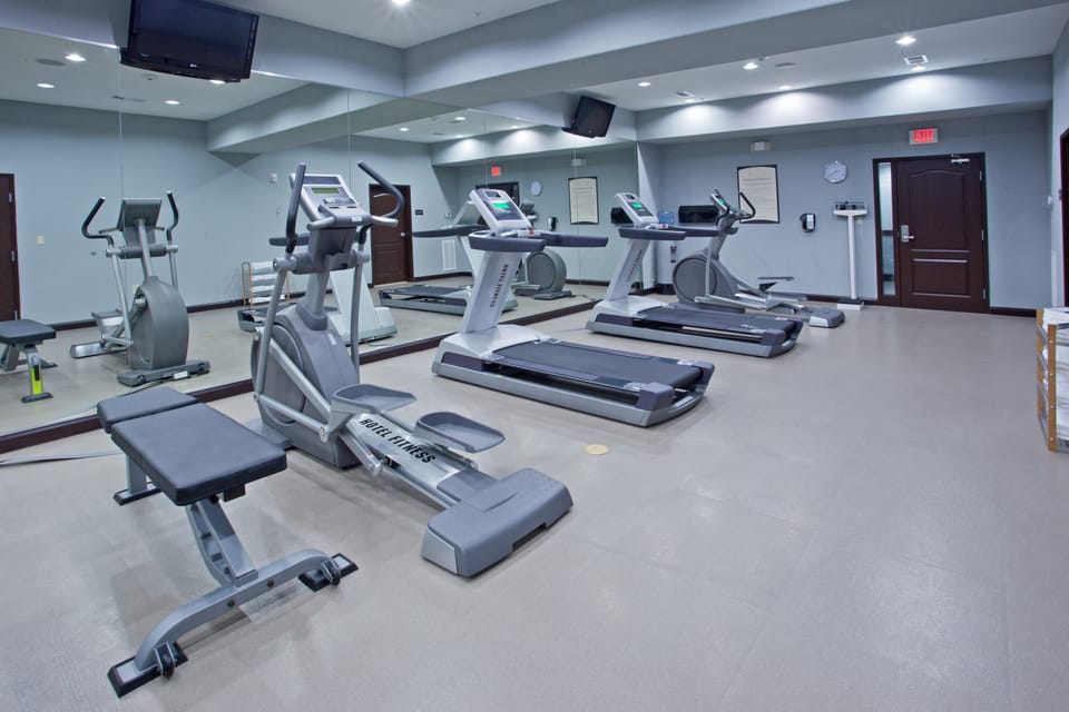 Keep up your fitness routine at the gym.