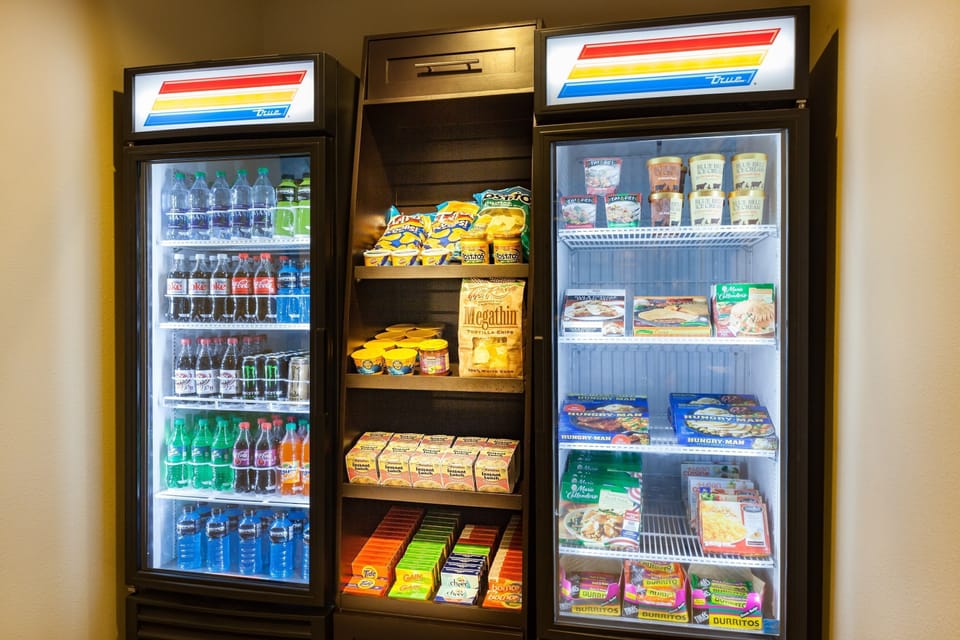 Get a snack at the pantry.