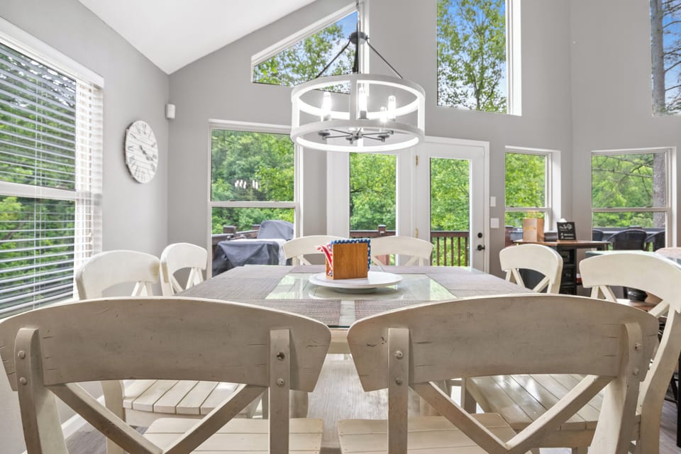 Updated kitchen with stainless steel appliances, double oven