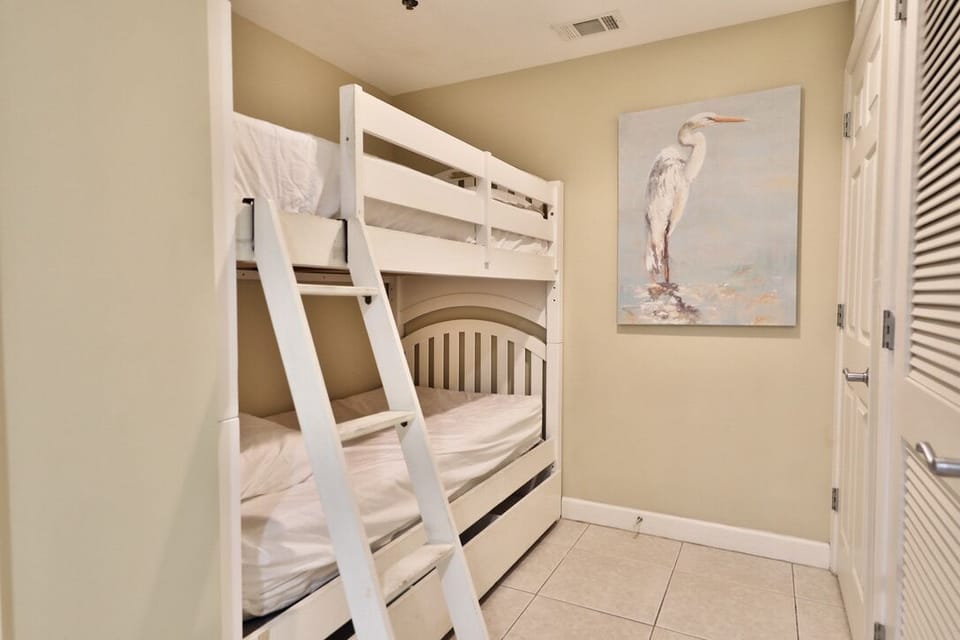 Twin size bunks in the hallway.