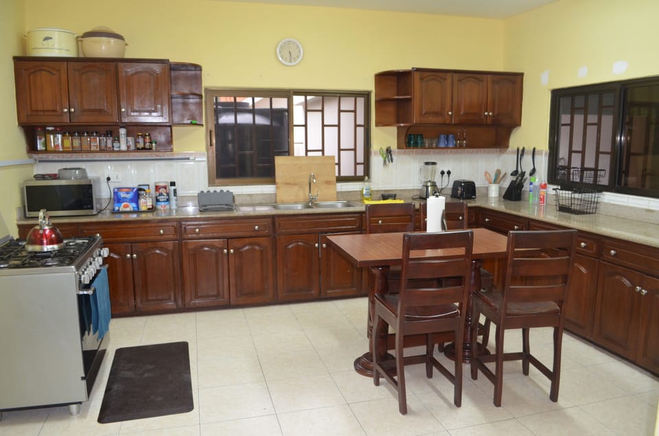 You have all the pots, pans, utensils and spices to prepare your meals.
