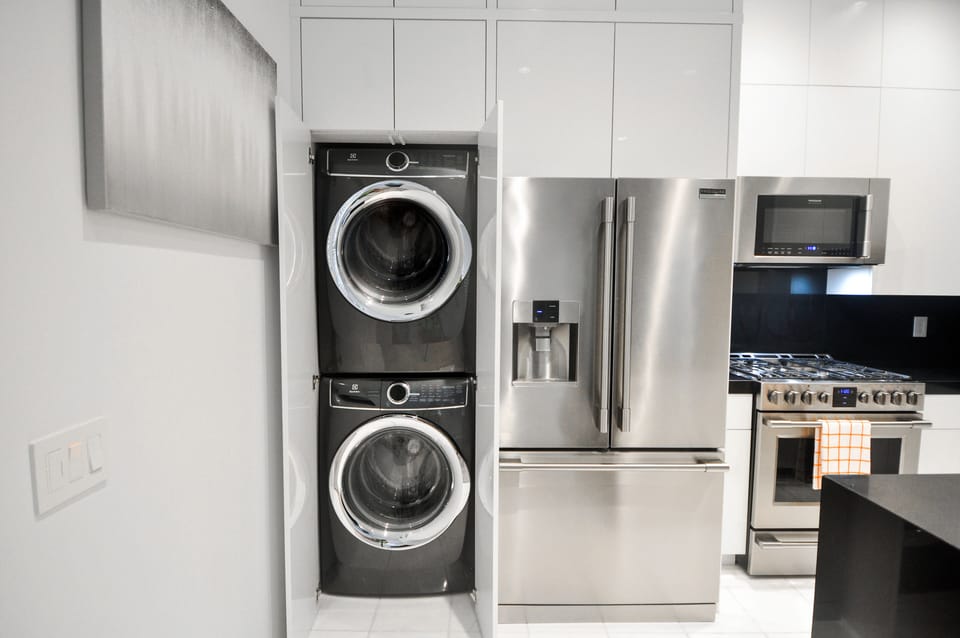 Washer and dryer included.