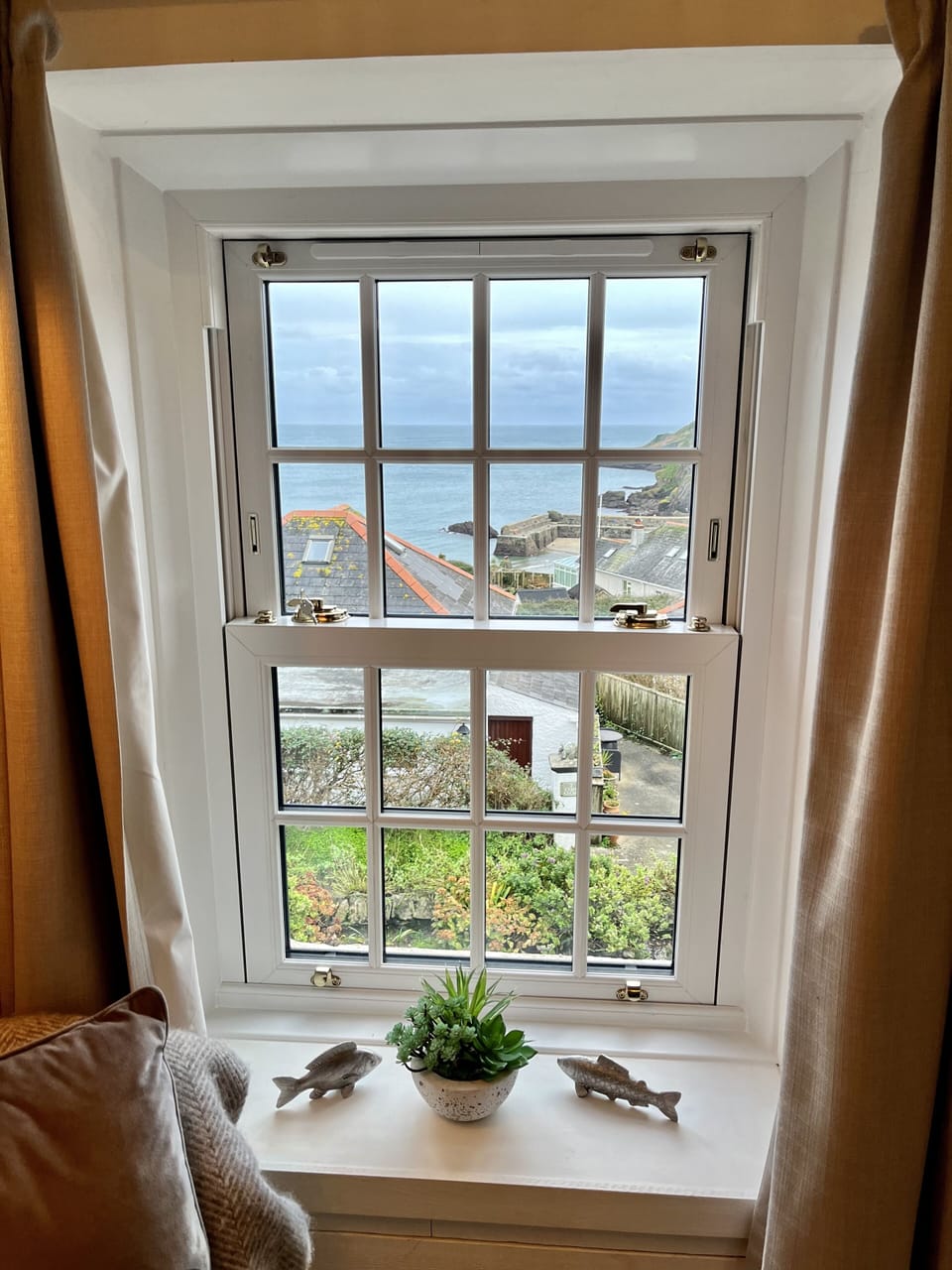 View of Gorran Haven harbour from the single room.