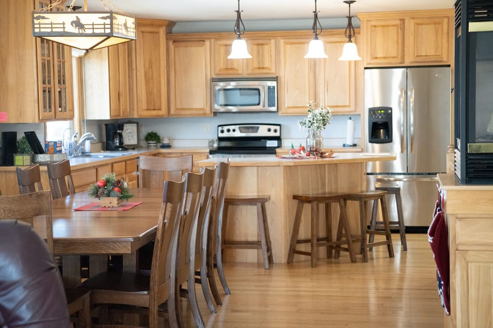 dining and kitchen
