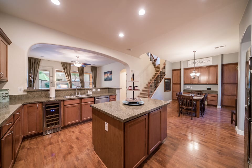 Kitchen open to Dining & Family 