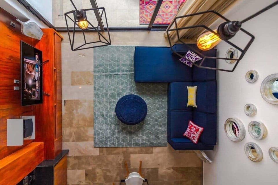 A great photo of the main living space from above!