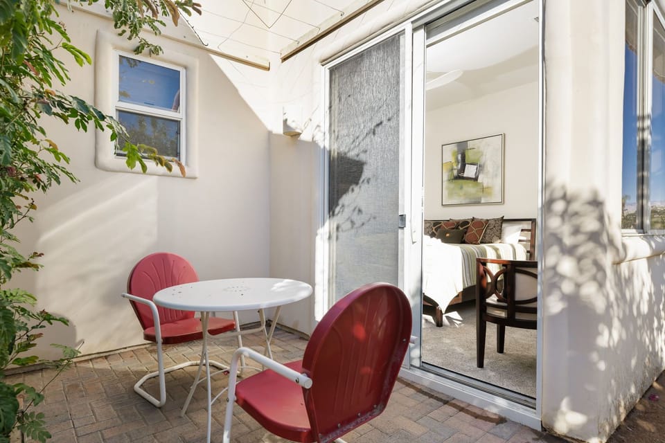 Private patio outside guest room.
